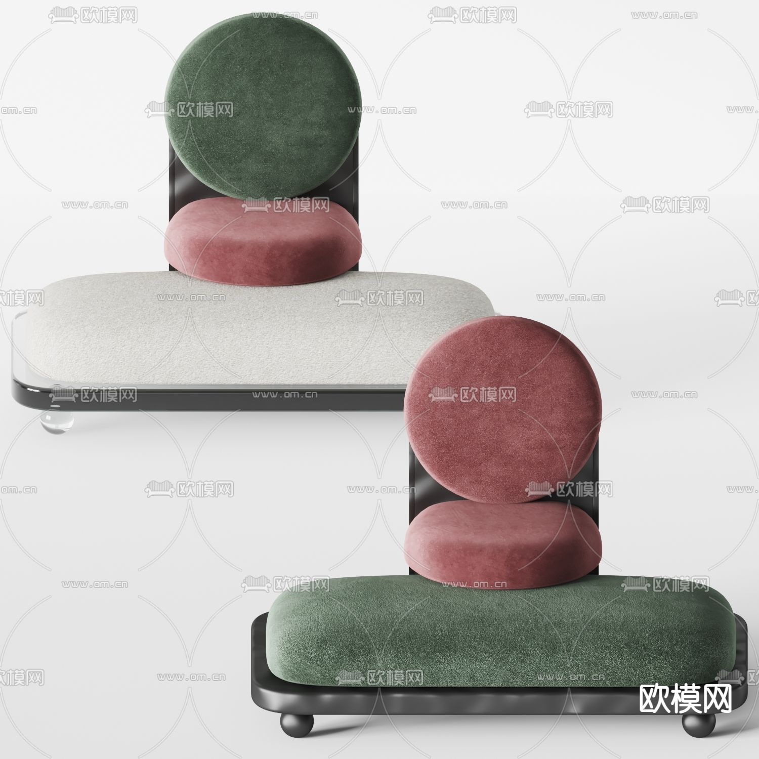 Pertica 现代绒布休闲椅3d模型下载