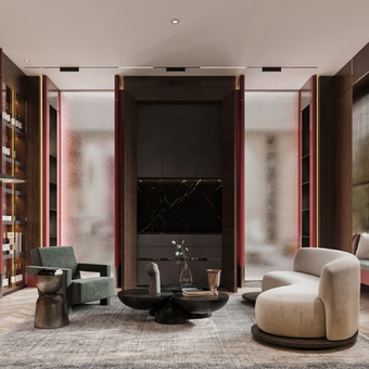 后现代客厅3d模型