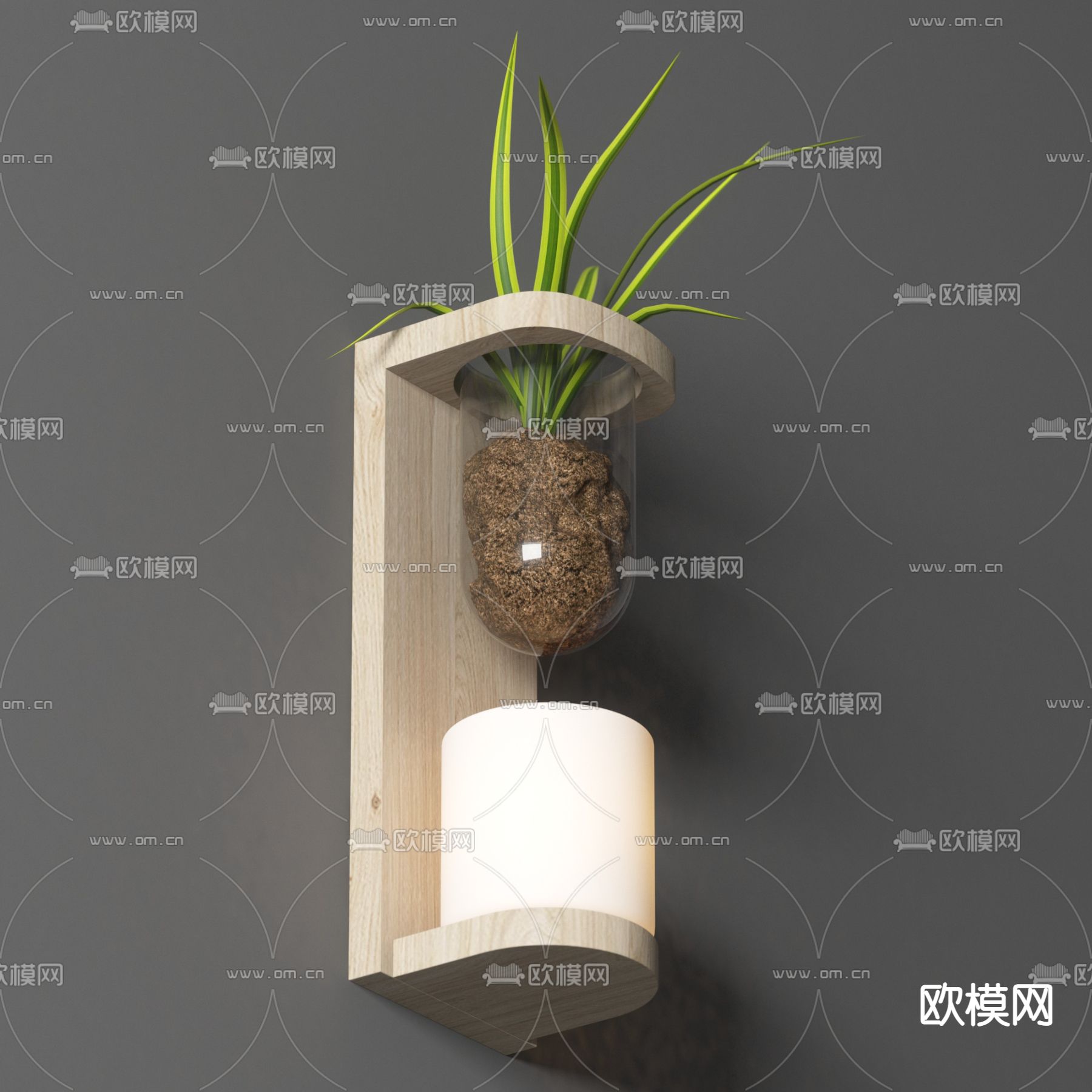 现代植物壁灯3d模型
