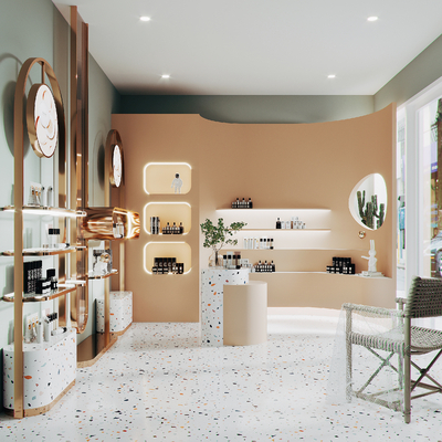  北欧化妆品专卖店su模型 