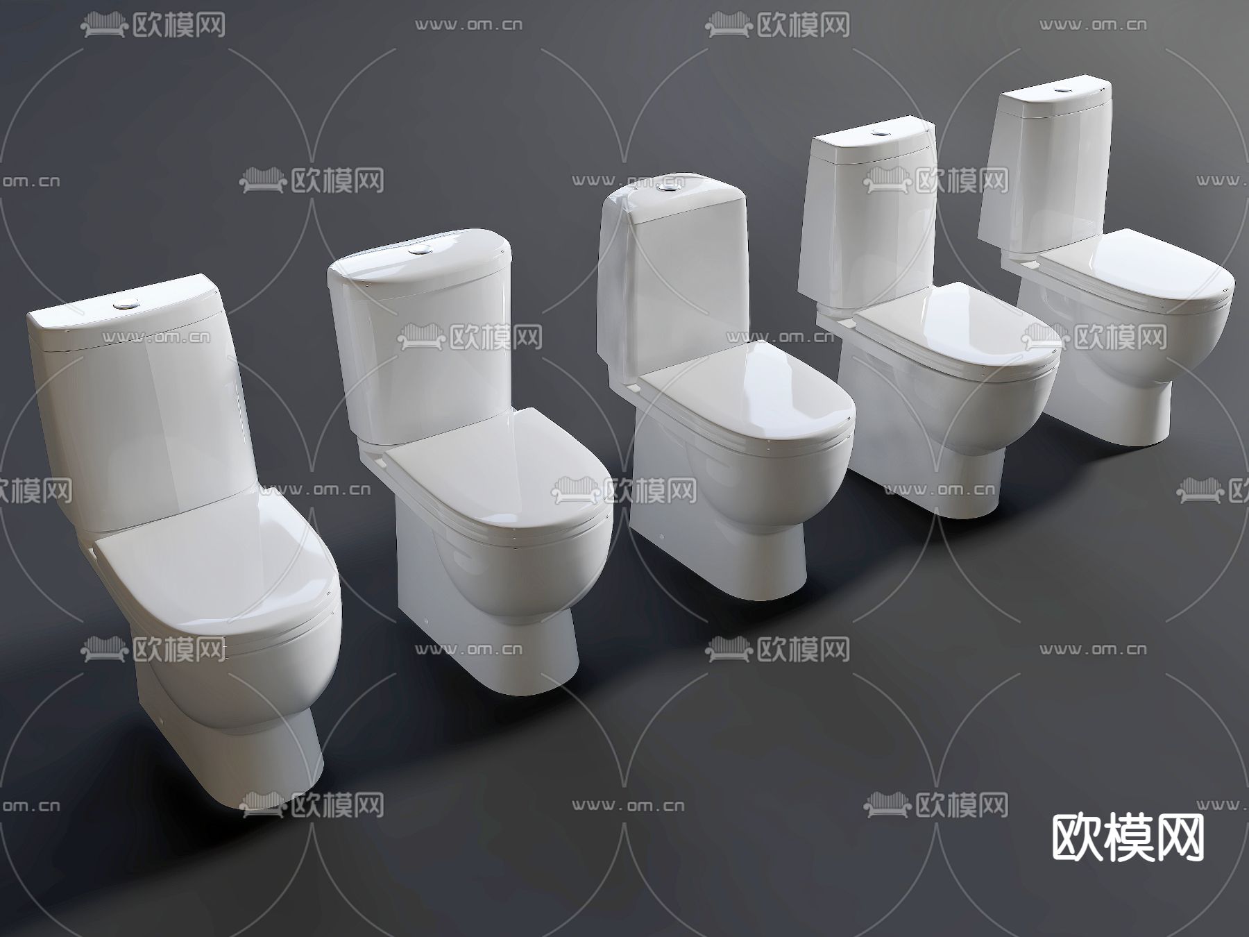 现代马桶座便器3d模型