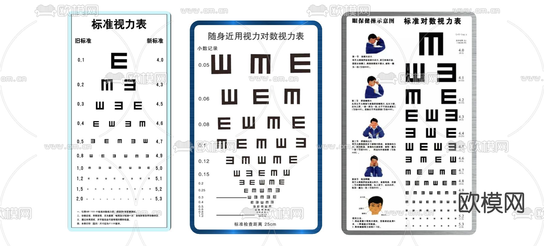 现代眼科视力表su模型下载