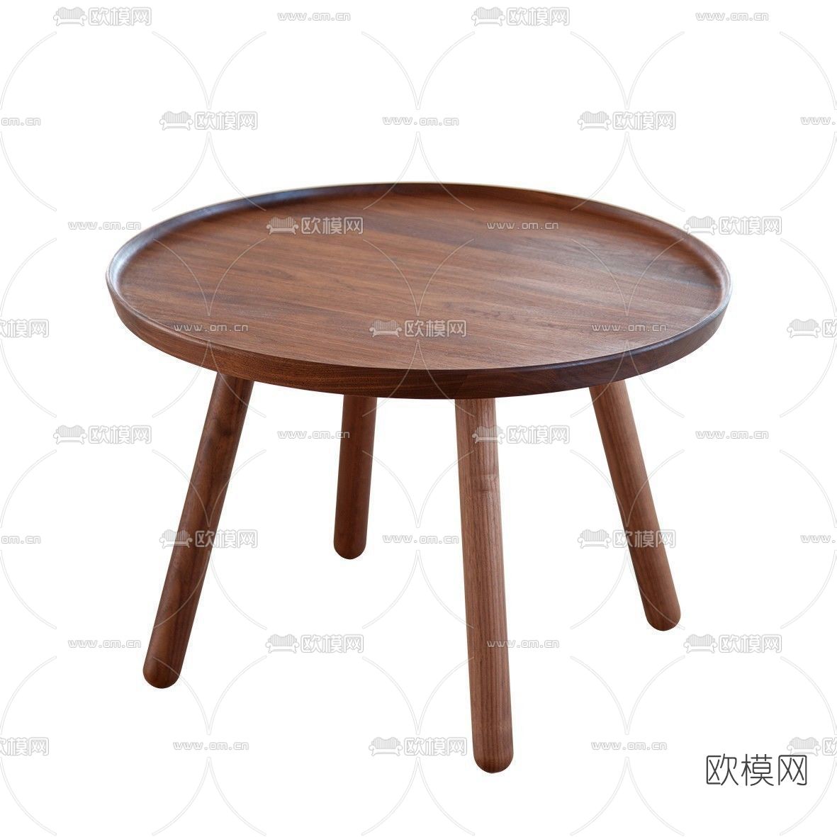 北欧木质圆几免费3d模型