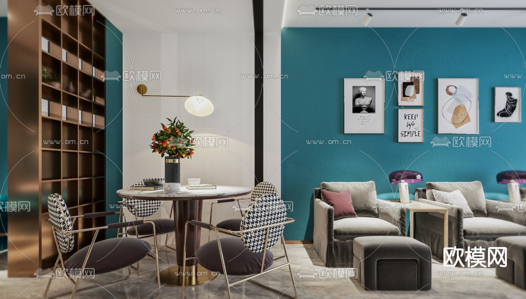 现代轻奢美容院3d模型下载（渲染图2）