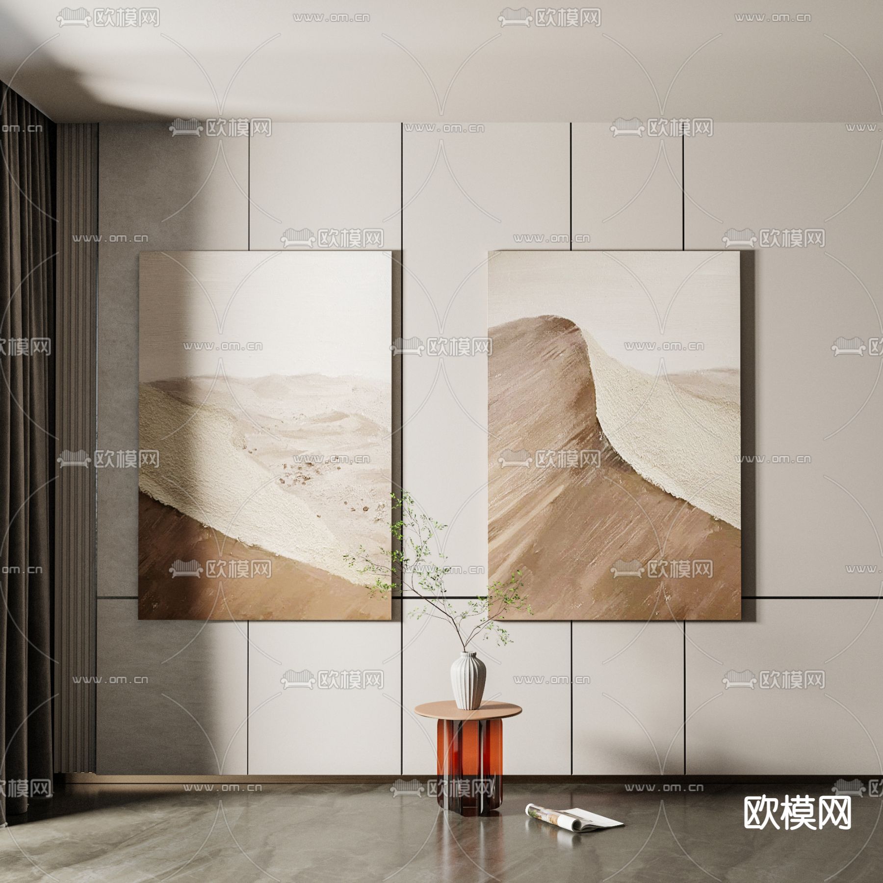 现代抽象挂画3d模型