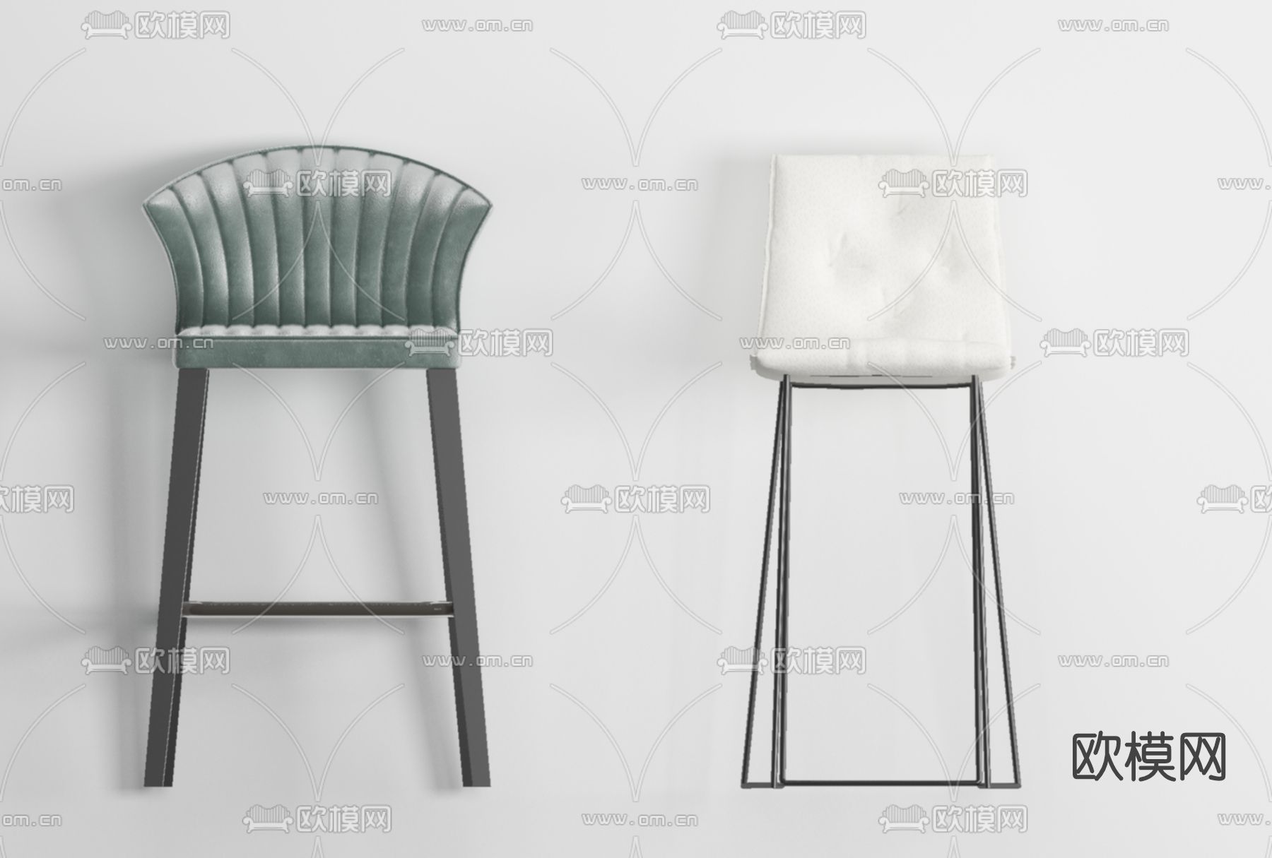 简欧吧台椅免费3d模型下载