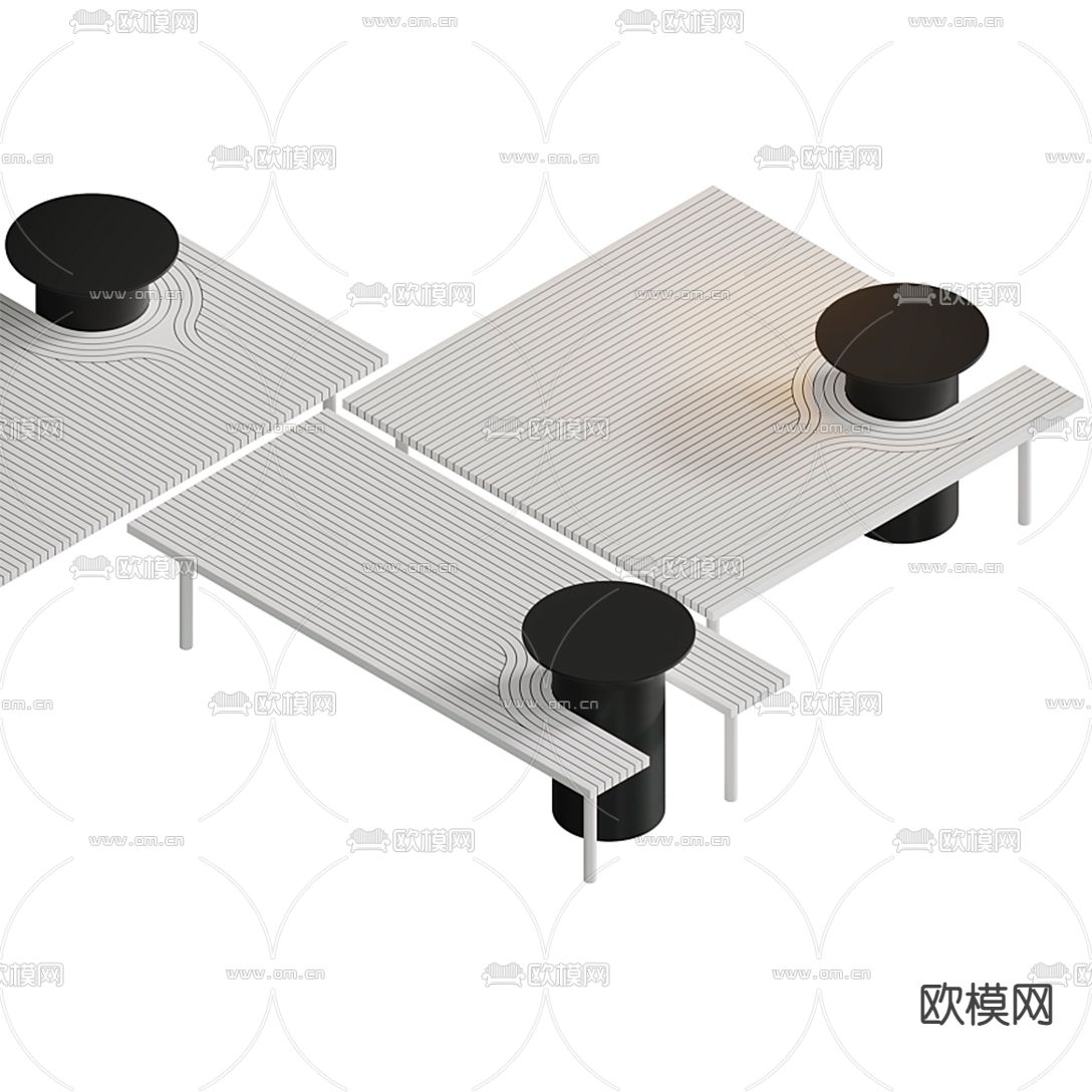 现代创意茶几3d模型下载（渲染图3）