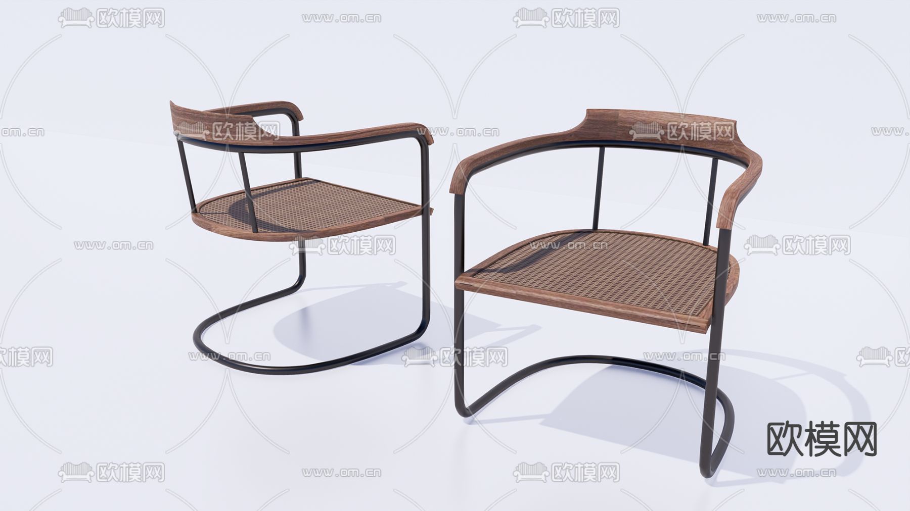 工业风休闲椅su模型下载（渲染图1）