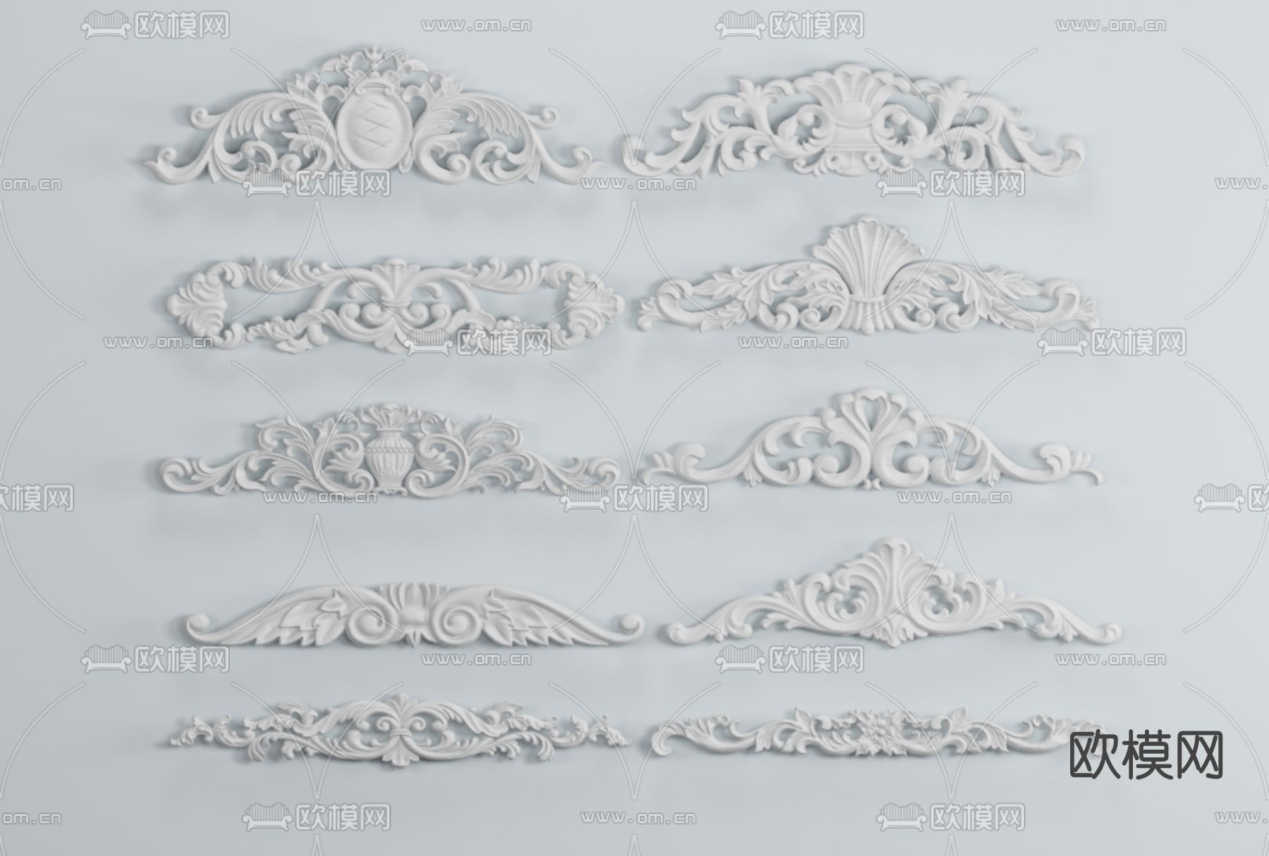 欧式雕刻雕花免费3d模型下载