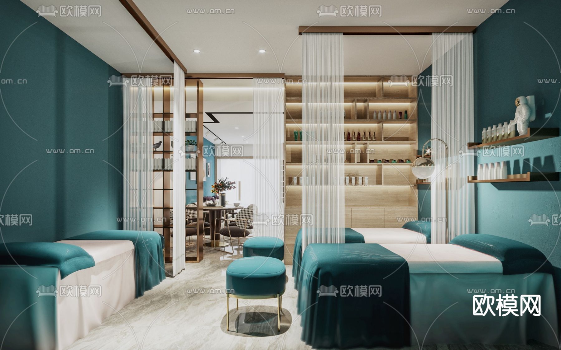 现代轻奢美容院3d模型下载（渲染图4）