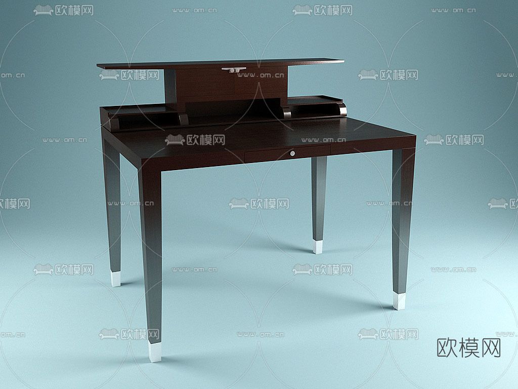 美式木质梳妆台免费3d模型下载