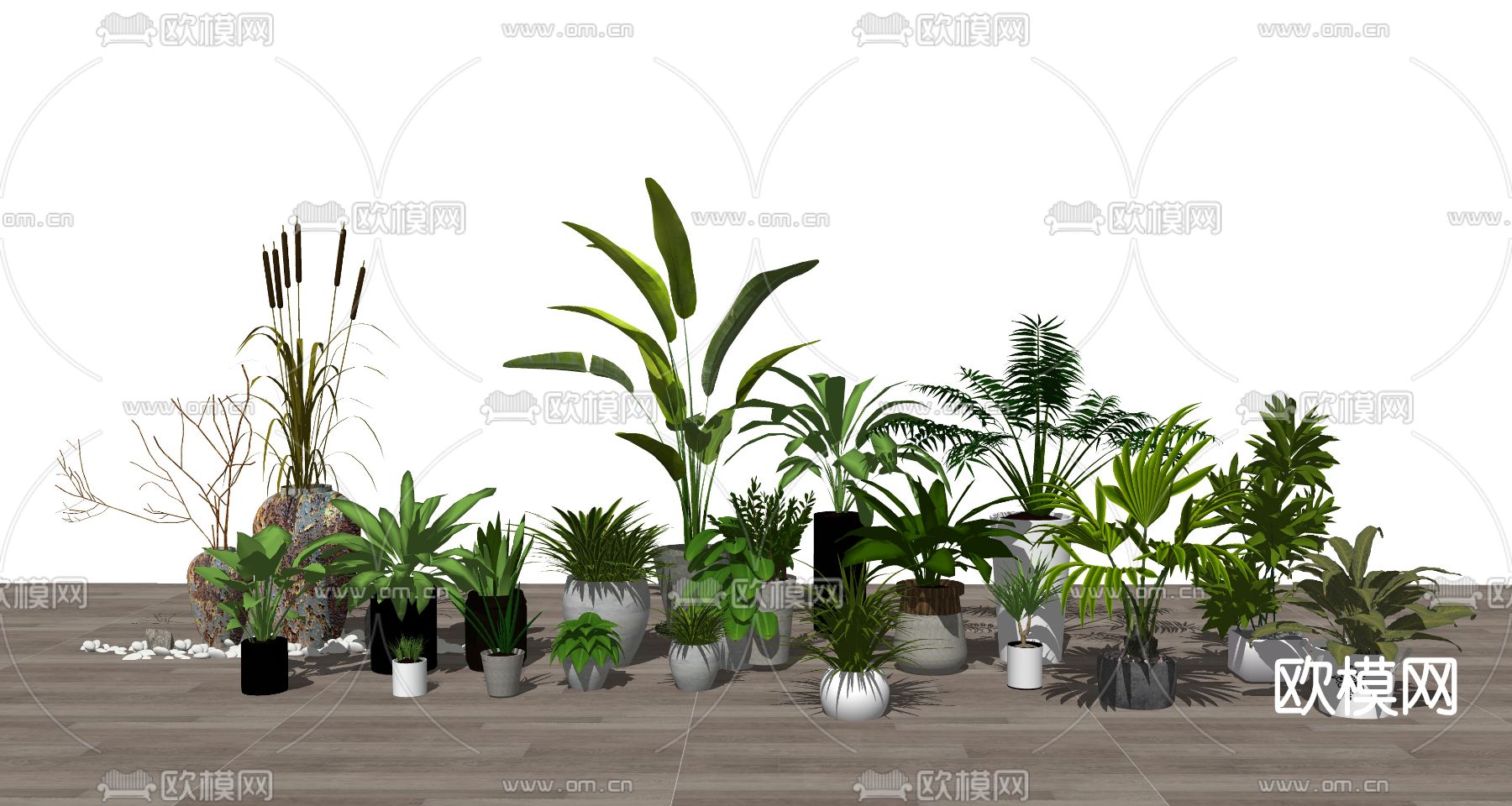 现代绿植盆栽su模型