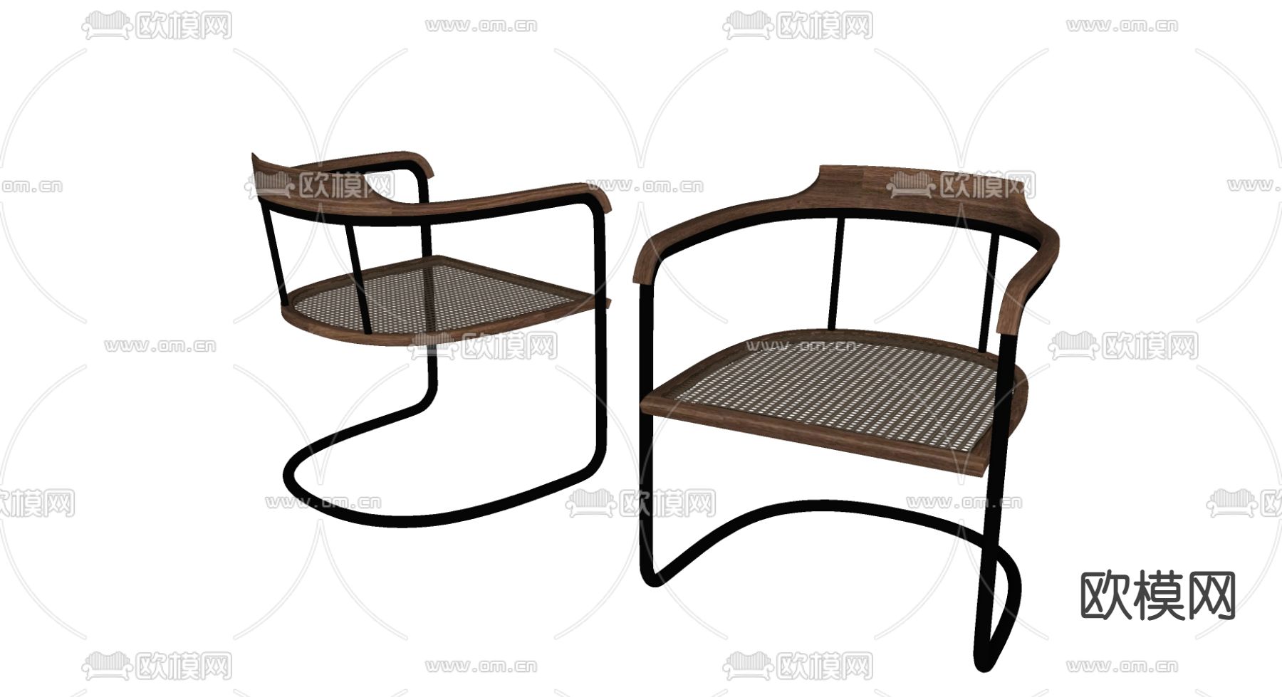 工业风休闲椅su模型下载（渲染图2）