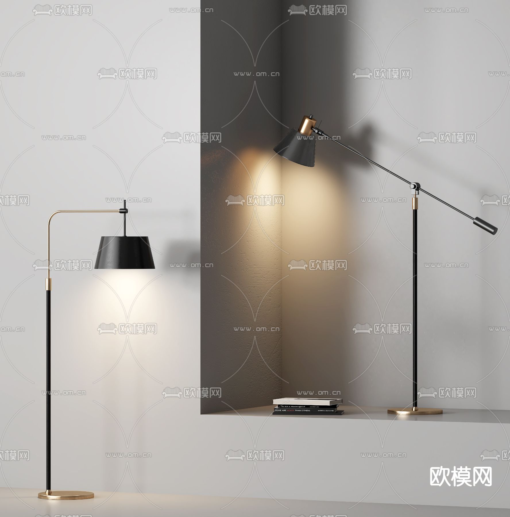 现代金属落地灯3d模型
