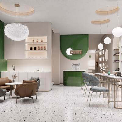  现代美甲店su模型 