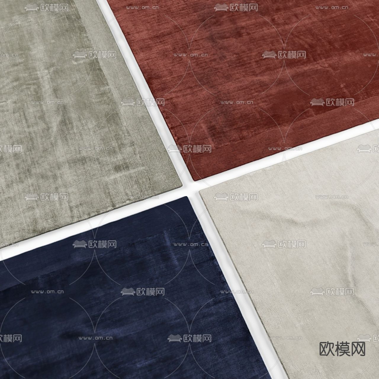 现代纯色地毯3d模型