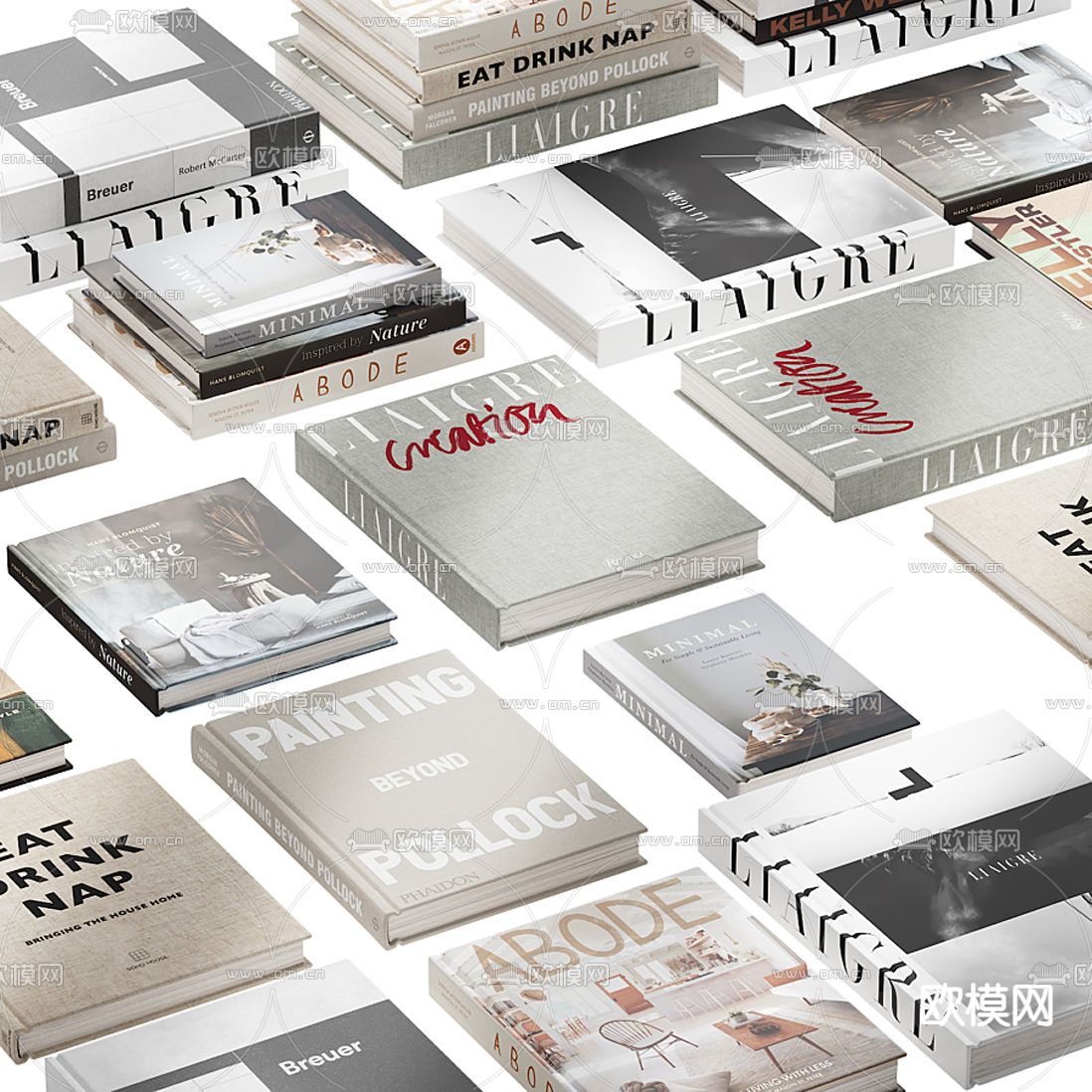 现代书籍3d模型下载（渲染图4）