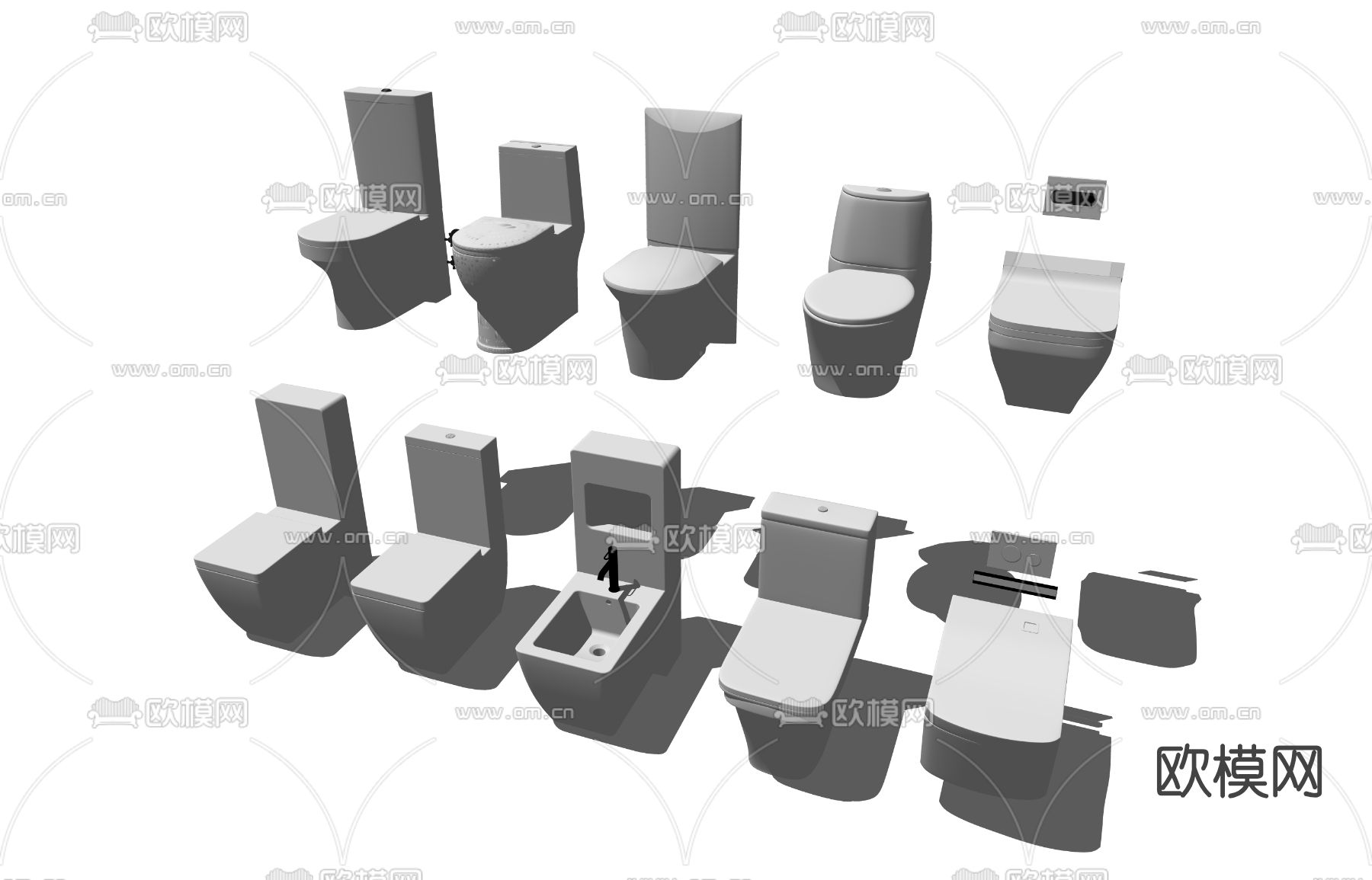 现代智能马桶su模型下载