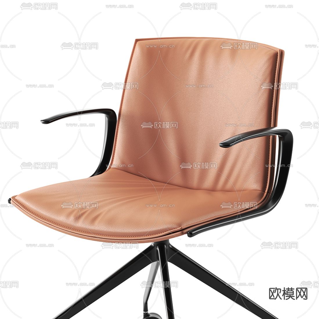 现代皮革办公转椅3d模型下载（渲染图3）