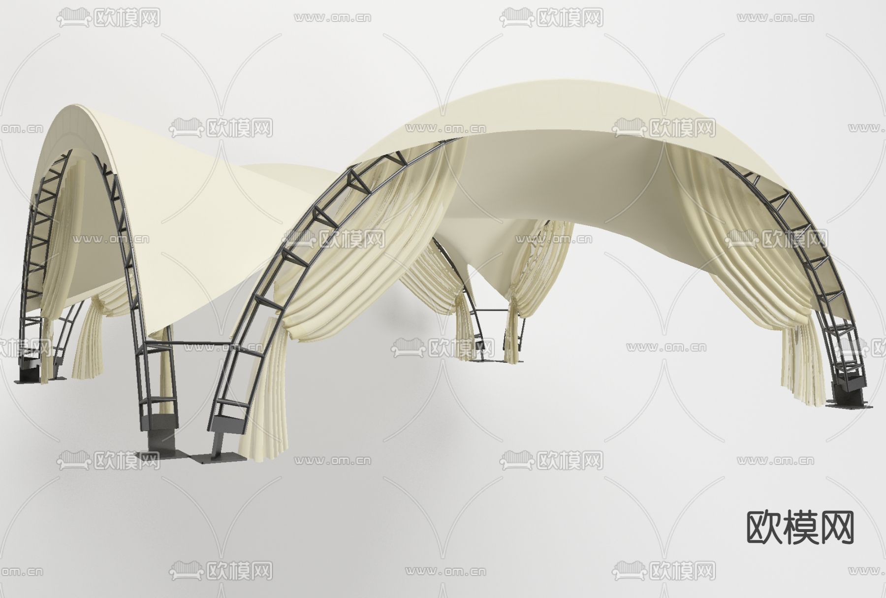 现代帐篷免费3d模型下载