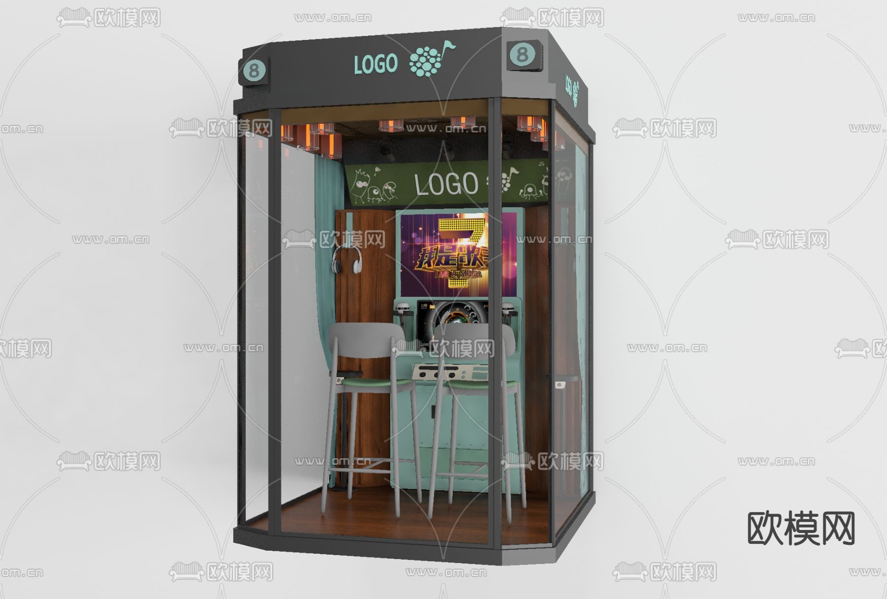 现代唱吧免费3d模型下载