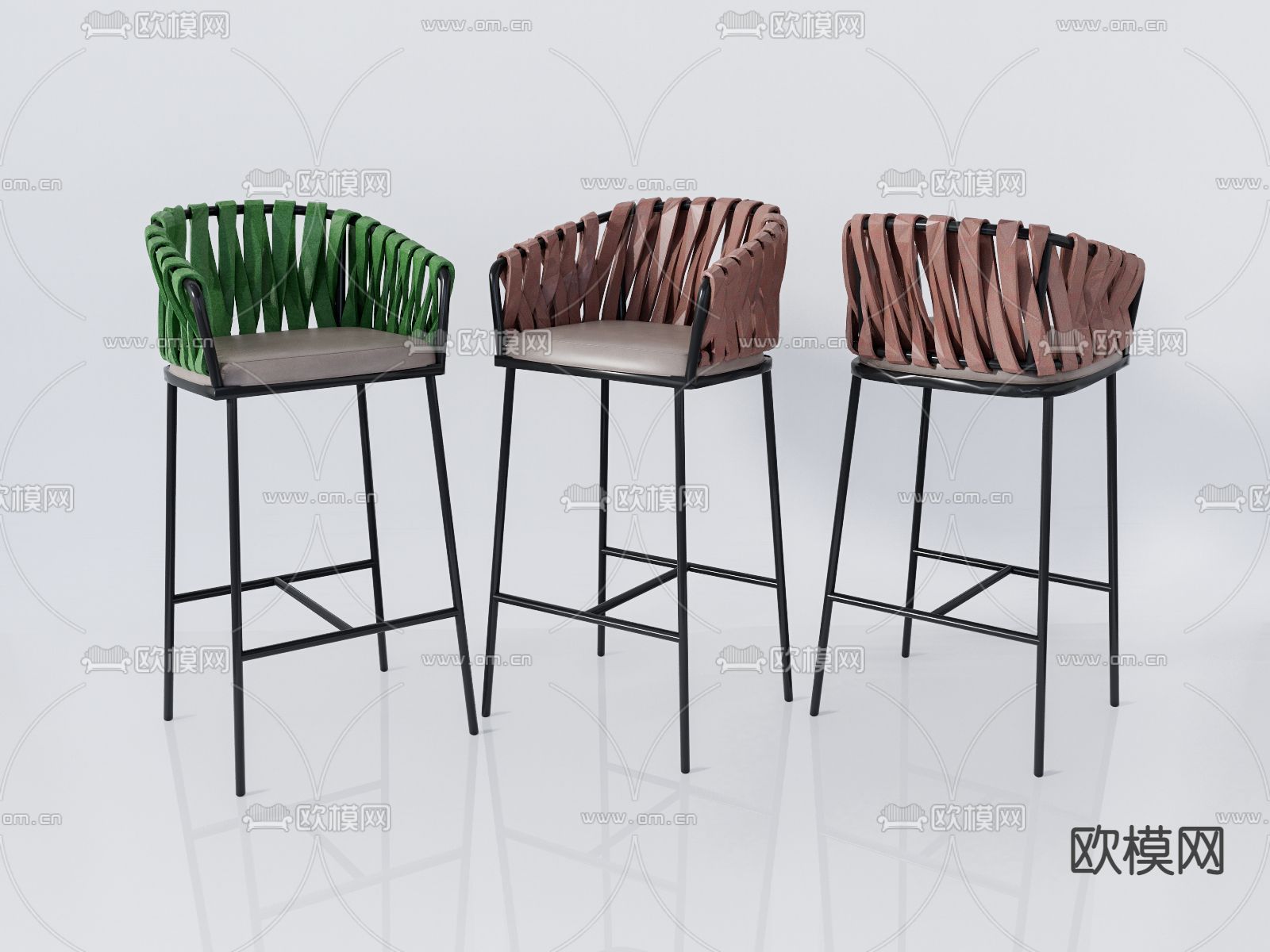 现代吧凳su模型下载（渲染图1）