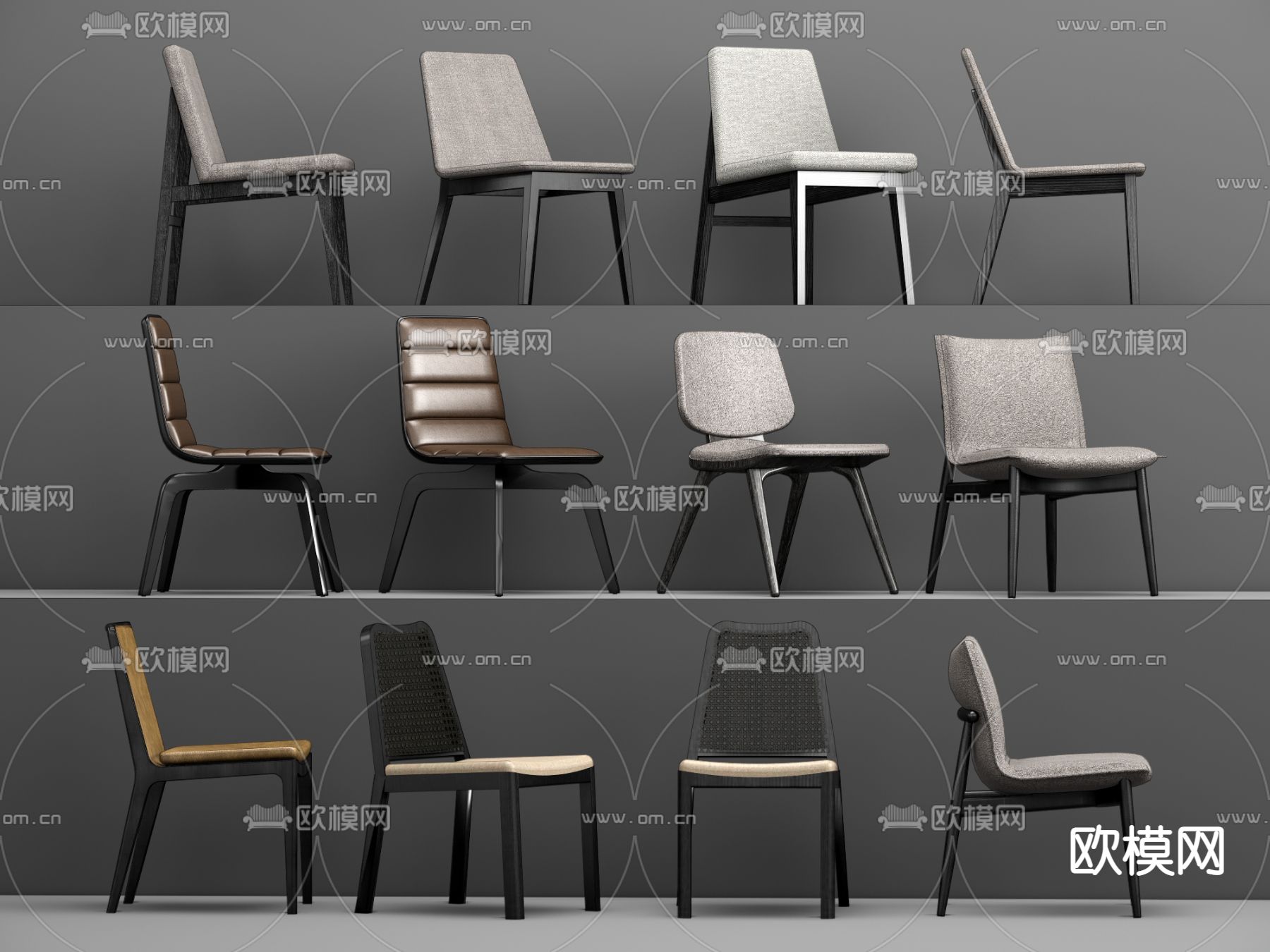 现代休闲椅su模型下载