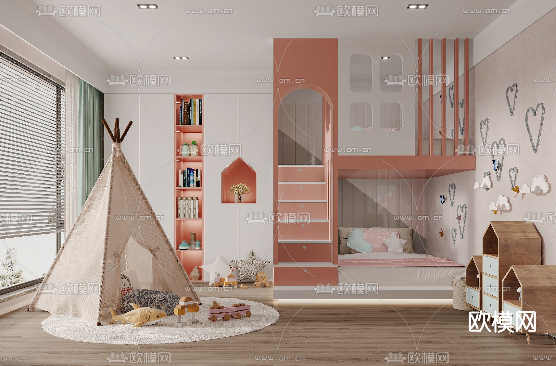 现代儿童房3d模型