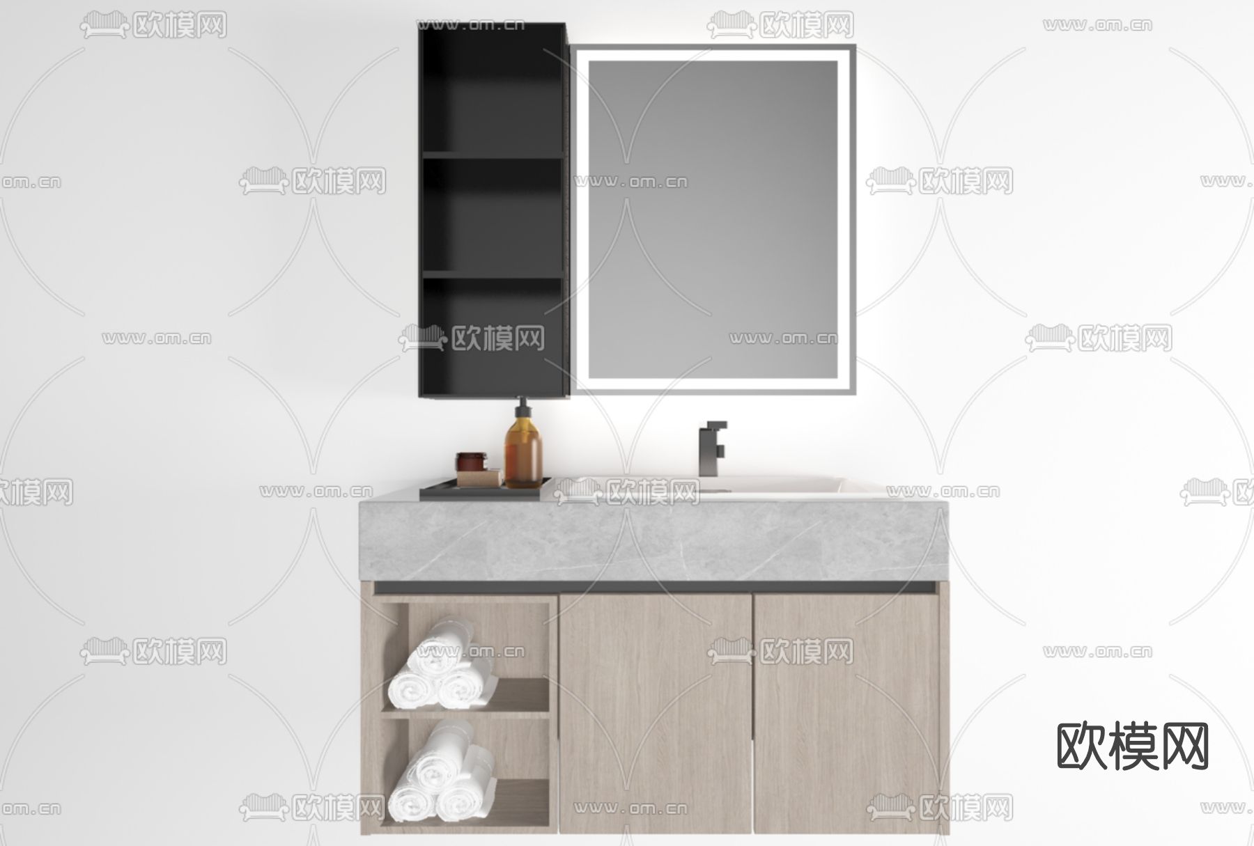 现代浴室柜洗手台免费3d模型下载