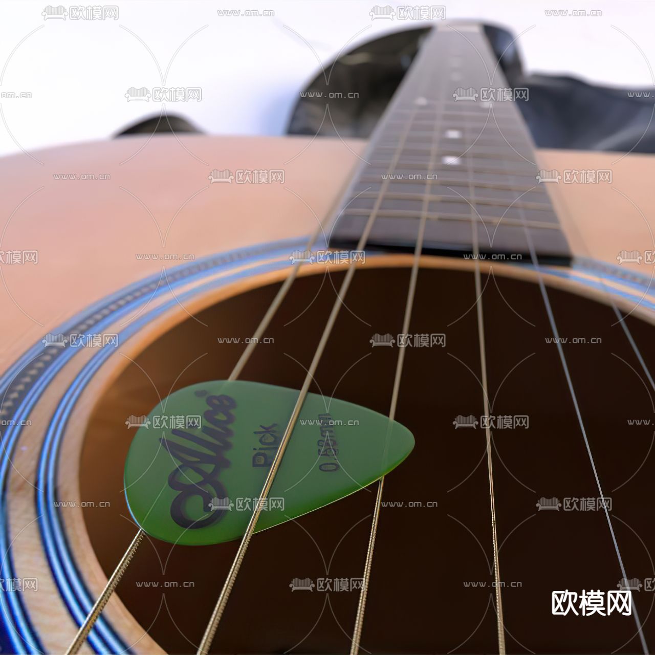 现代吉他3d模型
