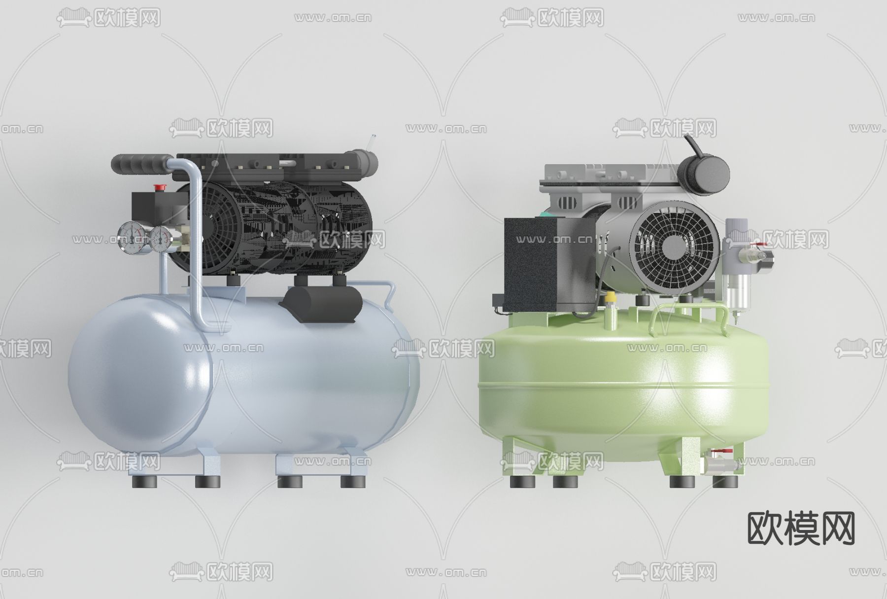 现代空气压缩机免费3d模型下载