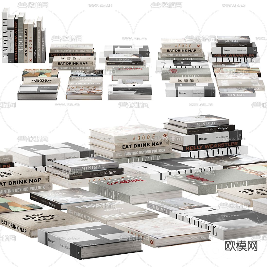 现代书籍3d模型下载（渲染图1）