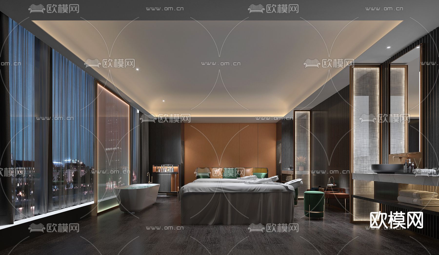 现代SPA美容院包间3d模型