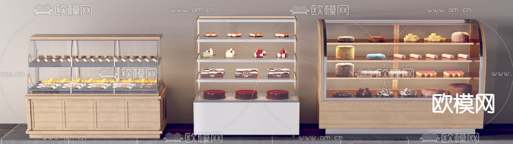 现代蛋糕展示柜3d模型