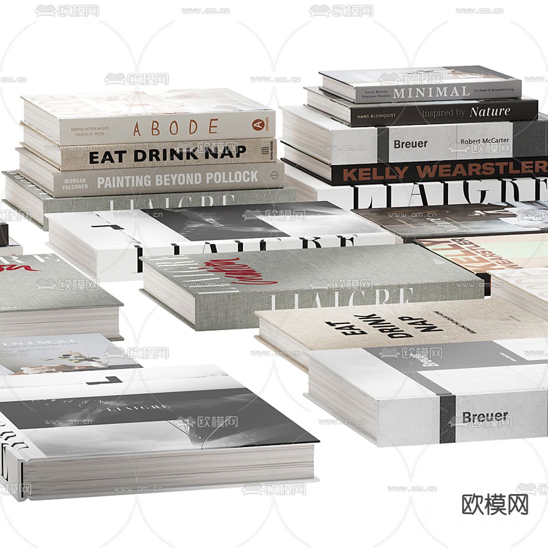 现代书籍3d模型下载（渲染图2）