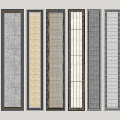  新中式铺装步道su模型 