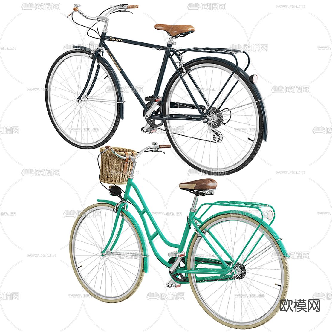 现代自行车3d模型下载（渲染图2）