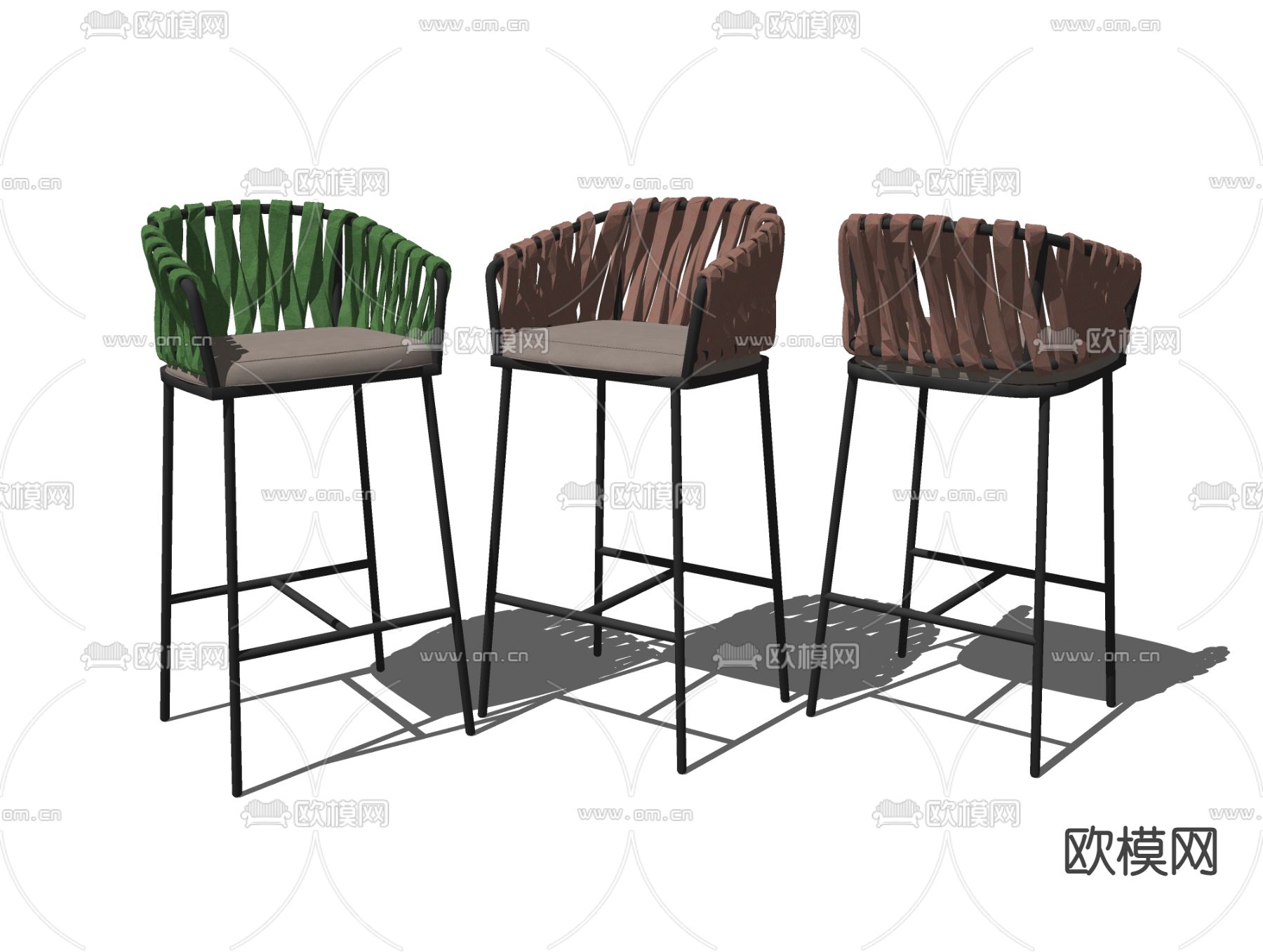 现代吧凳su模型下载（渲染图2）