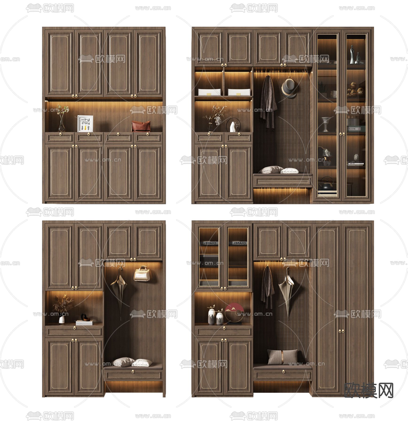 新中式鞋柜装饰柜3d模型