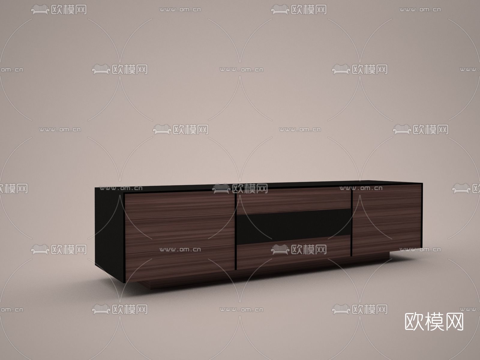 现代木质电视柜免费3d模型下载
