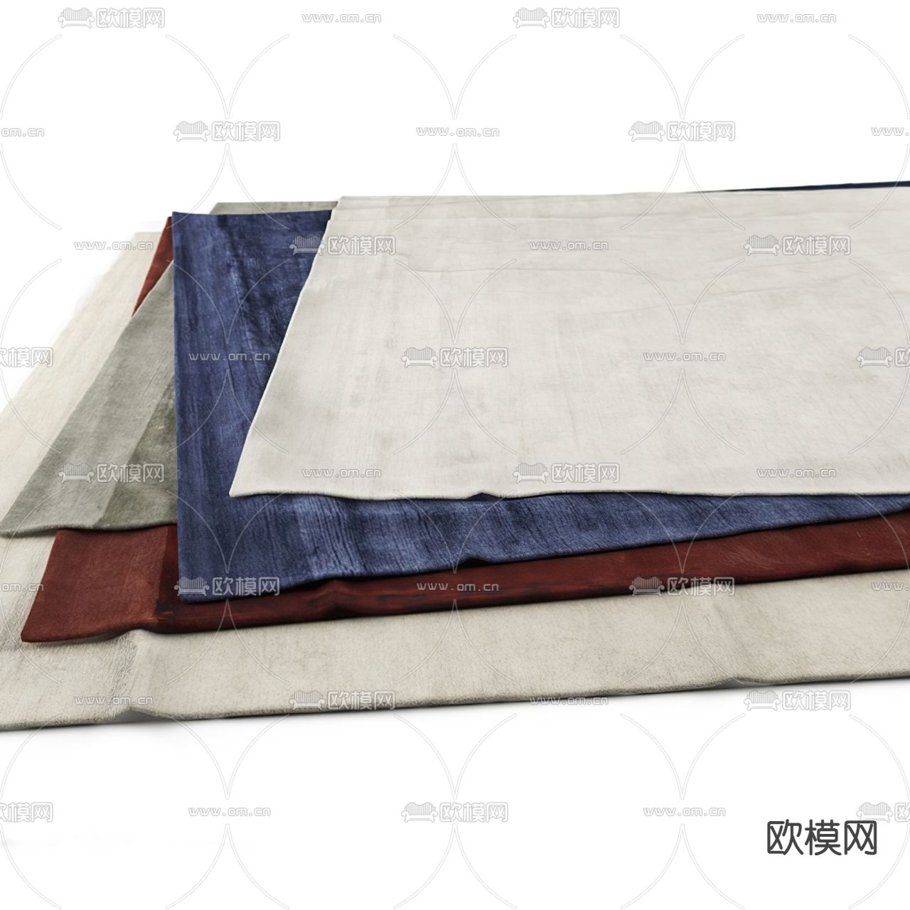 现代纯色地毯3d模型