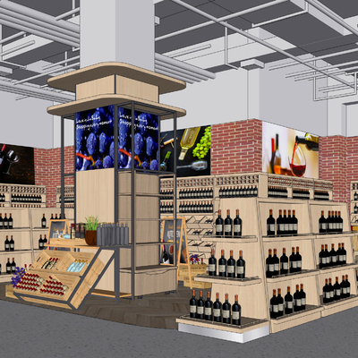  现代商业超市su模型 