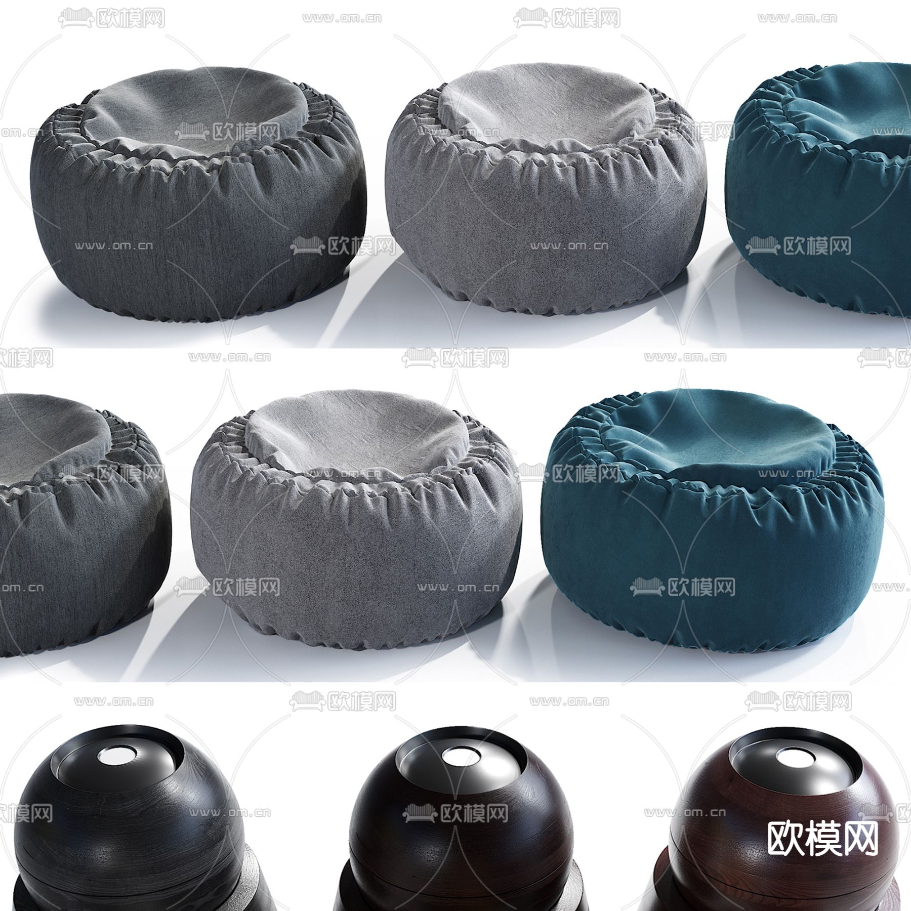 现代布艺凳子3d模型