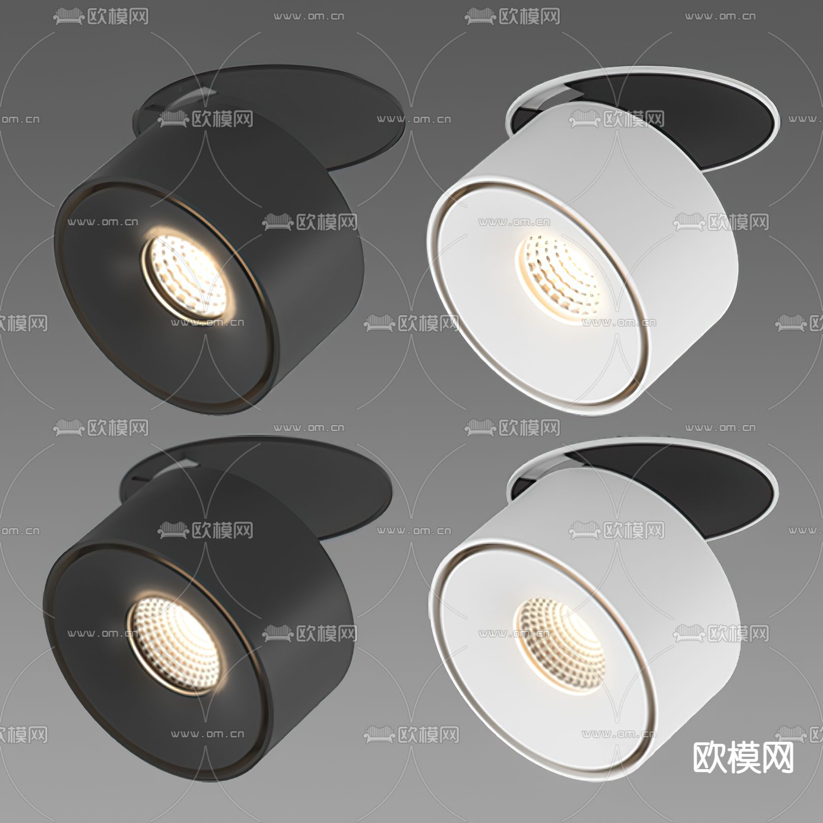 现代射灯筒灯3d模型