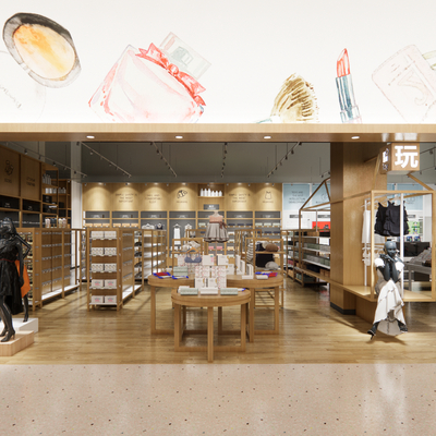  现代商业超市su模型 