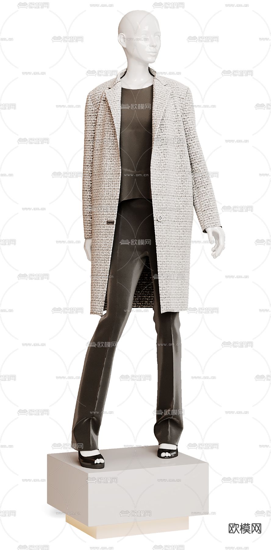 现代服装模特3d模型下载（渲染图3）