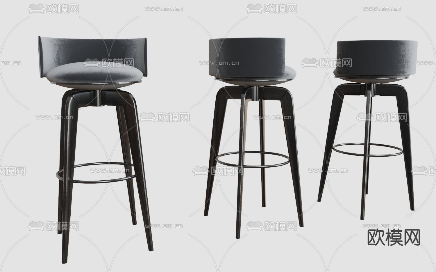 现代吧台椅免费3d模型下载