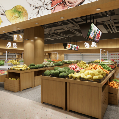  现代水果超市su模型 