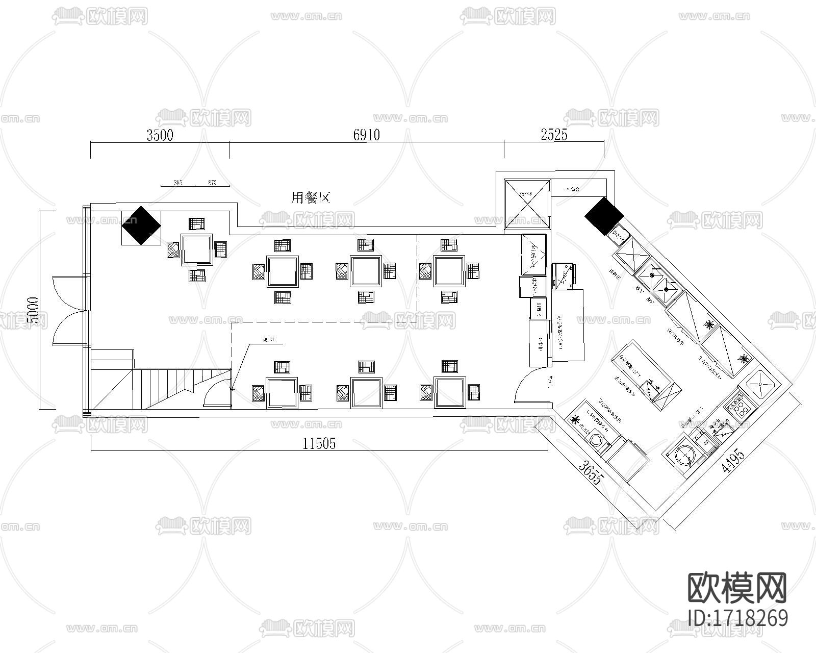 韩式大排档施工图下载（渲染图1）