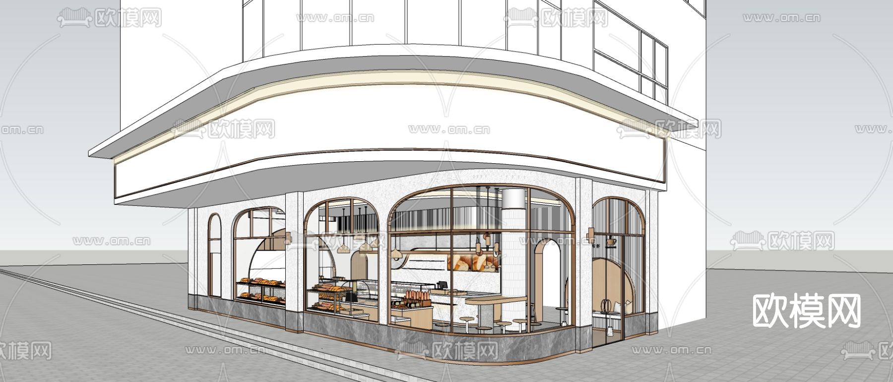 现代面包店su模型下载（渲染图4）